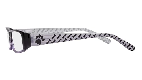 Image of Select-A-Vision Dog Bone Rectangular Reading Glasses w /Paw & Bone Design, Blue, +1.25