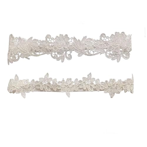 Wedding Garter with Floral Lace, Blue and White, Bridal Garters (Flower lace 2)