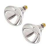 Satco S7012 BR40 Incandescent Heat Lamp Bulb, 375W, 120V, E26 Base, Clear Infrared, Dimmable, Shatterproof PFA, 5000H, 2700K, for Food Warmers, Bathrooms, Saunas, Industrial, Commercial Use (2 Pack)