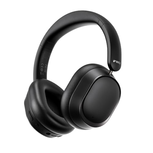 FiiO EH13 Wireless Noise Cancelling Headphones, 42dB Hybrid ANC Bluetooth Over-Ear Headphones, 45H Playtime, Foldable Headphones for Travel, Work & Commuting (Black)