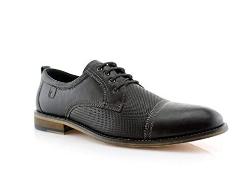 Ferro Aldo Men's Modern Cap-Toe Derby Collection | Statement Dress Shoes in Floral, Woven, & Classic Styles