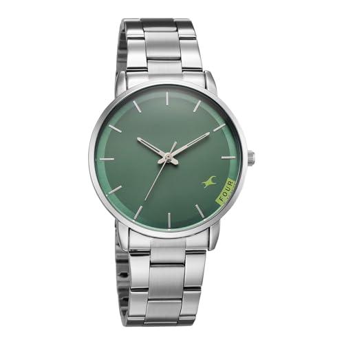 Image of Fastrack Stunners X Quartz Analog with Green Dial Steel Stainless Steel Strap Watch for Men - 38159SM05