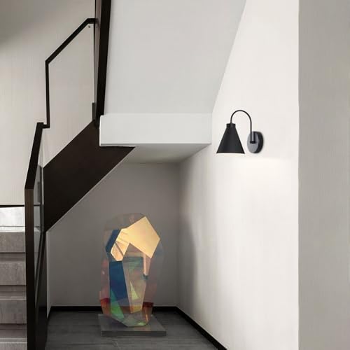 Lámpara de pared de metal negro con acabado retro industrial para interiores sofisticados 7