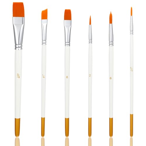 WJIAAA Face Paint Brush Set,6 Different Shapes Artist Paint Brush Set Artist Craft Brush Supplies...