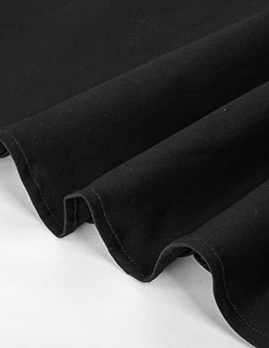 Girls Cold Shoulder Ruffle Trim Lace Patchwork Party Dress With Belt Black 8Y #TOP5