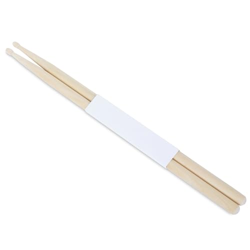 Image of Juarez JRDS100 Wooden Drum Sticks - 5A Size, Maple Wood with Wooden Tips, Durable & Balanced for Drummers (Pair)