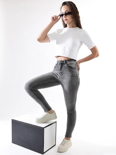 Image of High Star Women Washed Skinny fit Highrise Stretchable Jeans