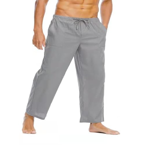 Mens Wide Leg Pants Casual Stretch Waist Drawstring Lounge Pants Big and Tall Lightweight Comfy Trousers with Pockets3