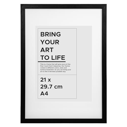 DR35 Bilderrahmen 16x26 Cm Schwarz Matt – 35mm Breiter MDF-Rahmen, Made In Germany