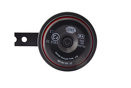 HELLA Horn - STYLE HORN S90 - 12V - 111dB(A) - Frequenzbereich: 415Hz - Hochton - elektrisch - Gehäusefarbe: rot/schwarz - Flachsteckanschluss - Menge: 1 - 3AL 922 000-951