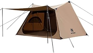 OneTigris Solo Homestead TC Canvas Hot Tent with Stove Jack, Fire-Retardant Wind-Proof Durable, 2 Person 4 Season Bushcraft Shelter Tent for Family Camping Hunting Fishing Motorcycling