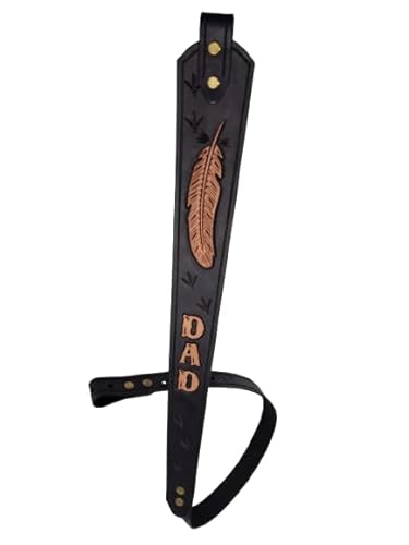Handmade Personalized Rifle Sling, Two Point Attachment, Turkey Feather Design, Black