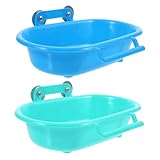BUGUUYO 2stücke Teiliges Hängendes Vogelbad Für Papagei Und Sittich Kunststoff-badewanne Für Käfig Multifunktionale Vogelbadewanne Praktisch Für Kleine Und Mittlere Ziervögel