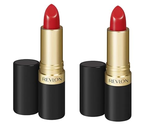 Image of REVLON Super Lustrous Matte Lipstick with Vitamin E and Avocado Oil, Cream Lipstick in Red, 725 Love that Red, 0.15 oz (Pack of 2)