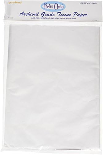 RetroClean Unbuffered Archival Grade Tissue Paper, 24-Inch x 36-Inch, 12 sheets