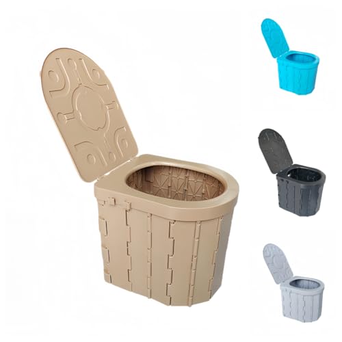 SJGEIDM 簡易トイレ ポータブルトイレ 携帯トイレ 車用トイレ 携帯トイレ 仮設トイレ 防災 トイレ 緊急トイレ 折りたたみトイレ 非常用 災害用 軽量 組み立て簡単 防災グッズ 収納袋付き (カーキ)