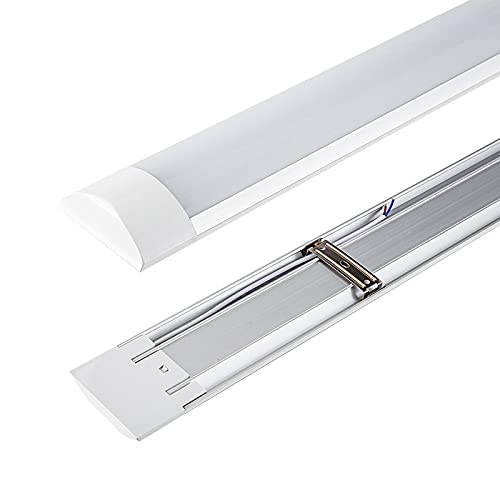 LED Batten Light 4FT 5FT 6FT Ceiling Tube Lights Cool White Day Light 6500K 4000K Non Flickering LED Strip Lamp 120cm 150cm 180cm for Garage Office School, etc (Cool White 7000K, 50W (120CM))