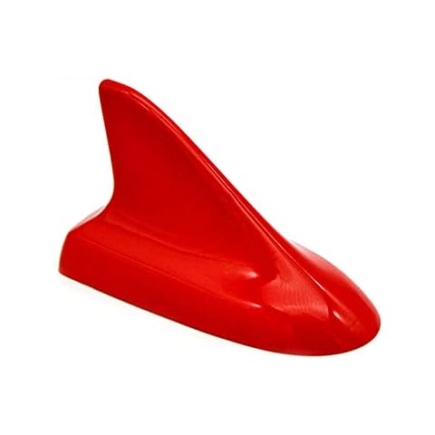 idain Auto Car Shark Fin Universal Roof Antenna Dummy Aerial for Decoration ONLY (Red) Cover