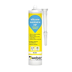 WEBER Weberseal Sanitary Siliconen afdichtmiddel, hoogwaardig sanitair azijnzuur, 300 ml, zuiver wit