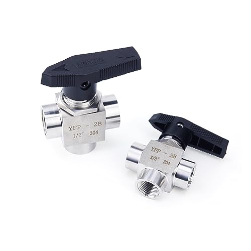 Válvula de aguja de acero inoxidable 304 resistente a corrosión de 3 vías rosca 1/2 4