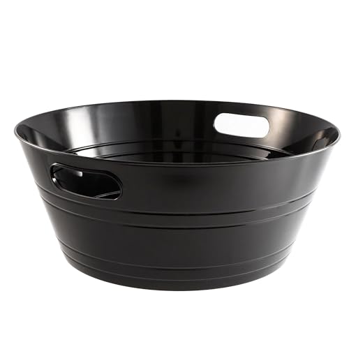 Black Plastic Party Tub with Handles – 17.6