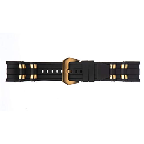 Vicdason For Invicta Pro Diver Watch Bands Replacement Strap With Bukcle Metal Inserts - Black Rubber Silicone Invicta Watch Strap #TOP2