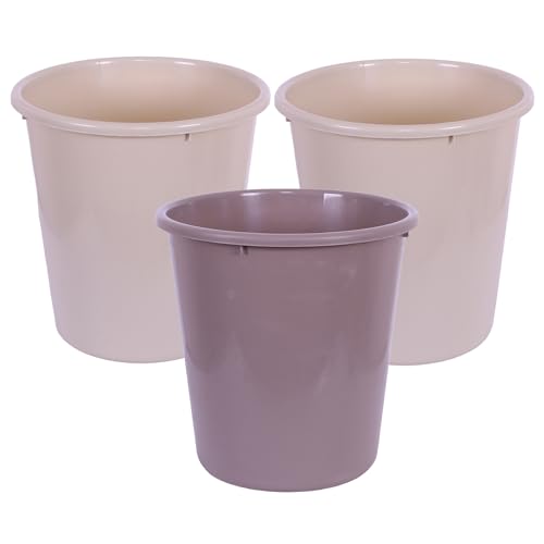 Urbane Home Dustbin | Open Dustbin | Plastic Garbage Dustbin | Dustbin For Kitchen | Dustbin For Bathroom | Office Dustbin | Plain Sada Dustbin | 7 LTR | 066 | Pack of 3 | Multi