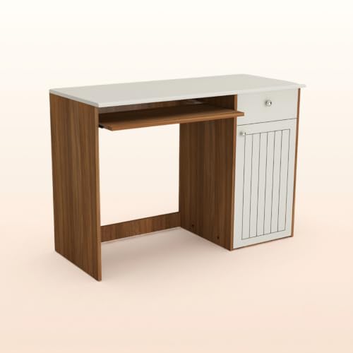 Image of COUCH CULTURE Danny Engineered Wood Study Table | Multi-Purpose Study Table | Computer Table for Students | Office Table with Drawers | Desk for Work from Home | 1 Year Warranty - Leon Teak