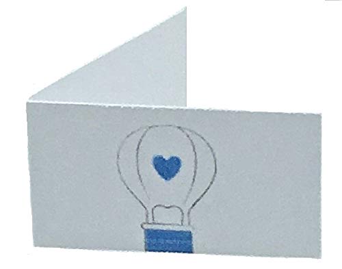 25 Stück Geschenkboxen Heißluftballon Hellblau – Für Konfekt, Taufe, Kommunion, 5,8x4,0x8,5 Cm