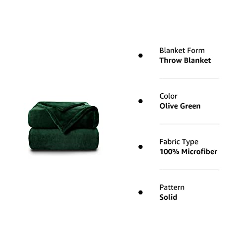 Nanpiper Fleece Blankets Super Soft Flannel Queen Size Blanket For Bed Luxury Cozy Microfiber Plush Fuzzy Blanket,Olive Green #TOP6