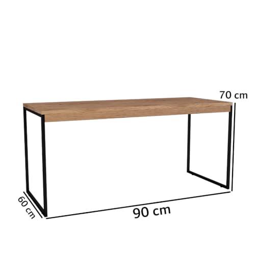 Mesa Industrial para Computador Diretor Pés de Ferro 90 cm - JM3 Moveis (Freijó)