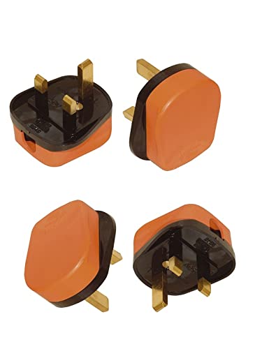 Mr. Gadget Solutions Pack of 4 UK 3 Pin 13A Fused Rubberized High Impact Heavy Duty Plugs
