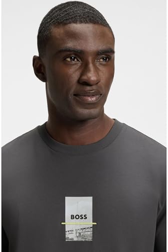 Boss tee Photoprint Camiseta, 027Dark Grey, XL Hombres