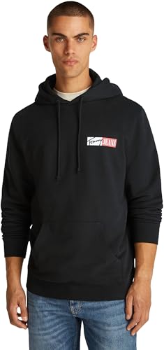 Tommy Jeans Sudadera Hombre Entry Graphic con Capucha, Negro (Black), XL