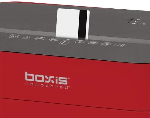 Close-up of the shredder's paper entry slot with a credit card being inserted.