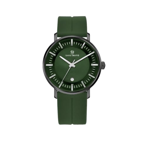 Image of Analog Watch for Men with Silicone Band | Magnetic Lock Strap | Japanese Quartz Movement | Water Resistant | Formal & Casual Wristwatch Gift