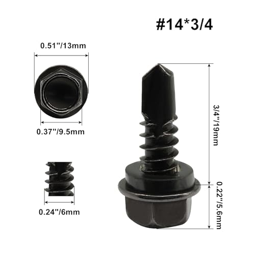 Tornillo autoperforante #14x3/4 pulg acero inox 50 unidades miniatura 3