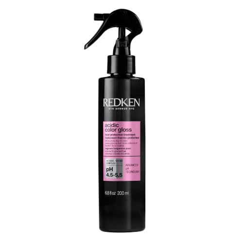 Redken Acidic Color Gloss Heat Protection Leave-In Treatment Spray For Color Treated Hair - Conditions and Adds Hair Shine Heat Protectant Leave In Conditioner