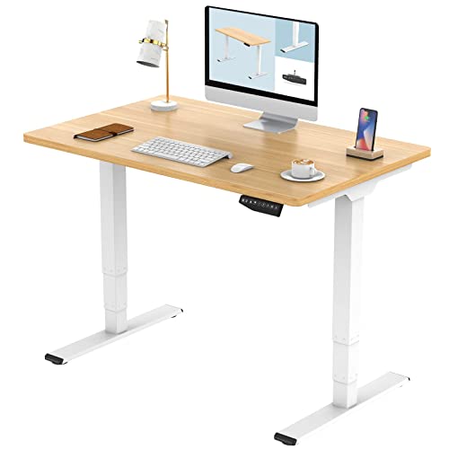 FLEXISPOT Pro 3 Stages Dual Motor Electric Standing Desk 48x30 Inches Whole-Piece Desk Board Height Adjustable Desk Electric Stand Up Desk Sit Stand Desk(White Frame + Natural Desktop) FLEXISPOT Pro 3 Stages Dual Motor Electric Standing Desk 48x30 Inches Whole-Piece Desk Board Height Adjustable Desk Electric Stand Up Desk Sit Stand Desk(White Frame + Natural Desktop)