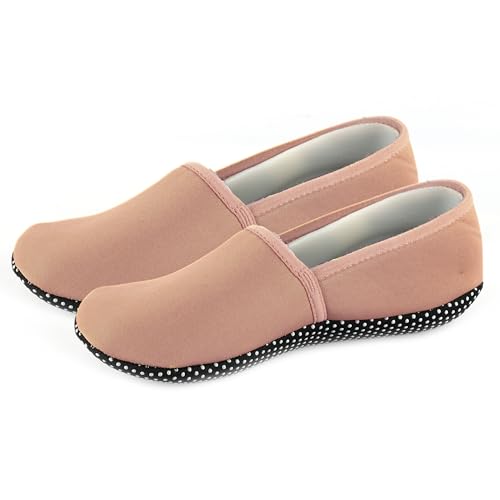Image of Footmate Ankle Length Slipper Socks For Womens 2 Pair Pack - Cotton Blend Slipper Shoes For Outdoor, Indoor, Home & Office | Anti Skid Socks Slipper Daily Use Booties