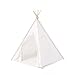 Produktbild Reyke Tipi Kinder Spielzelt aus Baumwolle-Segeltuch Kiefer, Indianer Kinderzelt mit Fenster, Matte und ohne Zubehör, einfach montieren für Kinderzimmer, Mädchen, Jungen (Weiß 160cm Hoch)