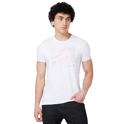 Image of Spykar Men's Slim Fit Round Neck Half Sleeve Solid Casual T-Shirt