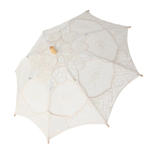 TOYANDONA Weißer Brautschirm Spitzenparasol Vintage Hochzeitsschirm Dekorative...