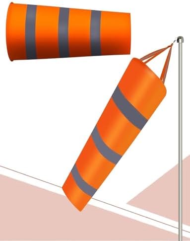 Thickened Waterproof Reflective Wind Sock for Oilfield & Chemical Plant Safety Inspection, Durable Outdoor Use, 100cm (39.4") - Essential Wind Indicator