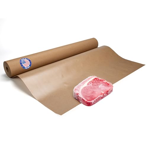 Brown Freezer Paper Roll 18' x 1800' (150 feet) - USA-made Freezer Paper for Meat & Fish -...