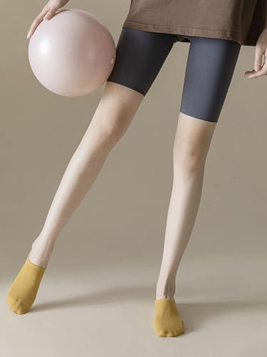 5 Pairs Pilates Socks with Grips for Women,Non-Slip Grip Socks for Yoga,Barre,Barefoot- Breathable,5 Colors, One Size Fits 5-82