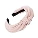 Produktbild FeiliandaJJ Haarreifen für Damen Mädchen, Haarband Frauen Vintage Breit mit Knoten Haarreif Retro Einfarbig Stirnband für Sport Make-up Wasche Dein Gesicht (Rosa)
