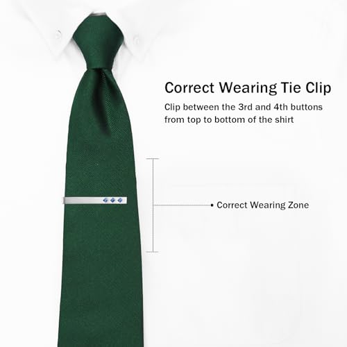 Silver Tie Clip, 2.2 Inch Tie Clips for Regular & Skinny Ties, Unique Mens Tie Bar & Clasp for Wedding, Anniversary, Business, Professional & Gifts4