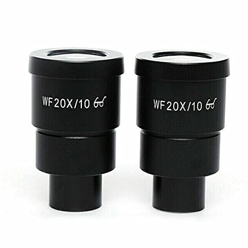 顕微鏡観察 顕微鏡接眼レンズ 20X/10 実体顕微鏡接眼レンズ WF20X 広視野ハイアイポイント光学ガラスレンズ 30mm 取り付け直径(2 PCS (1 Pair))