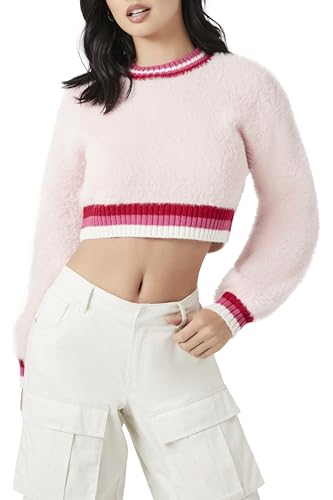 Forever 21 Women's Cropped Fuzzy Knit Sweater